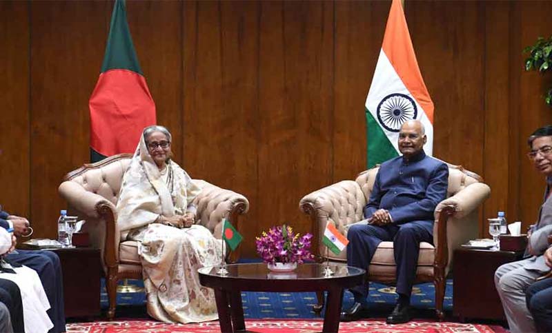 ভারতের রাষ্ট্রপতির সঙ্গে সৌজন্য সাক্ষাৎ করেছেন বাংলাদেশের প্রধানমন্ত্রী